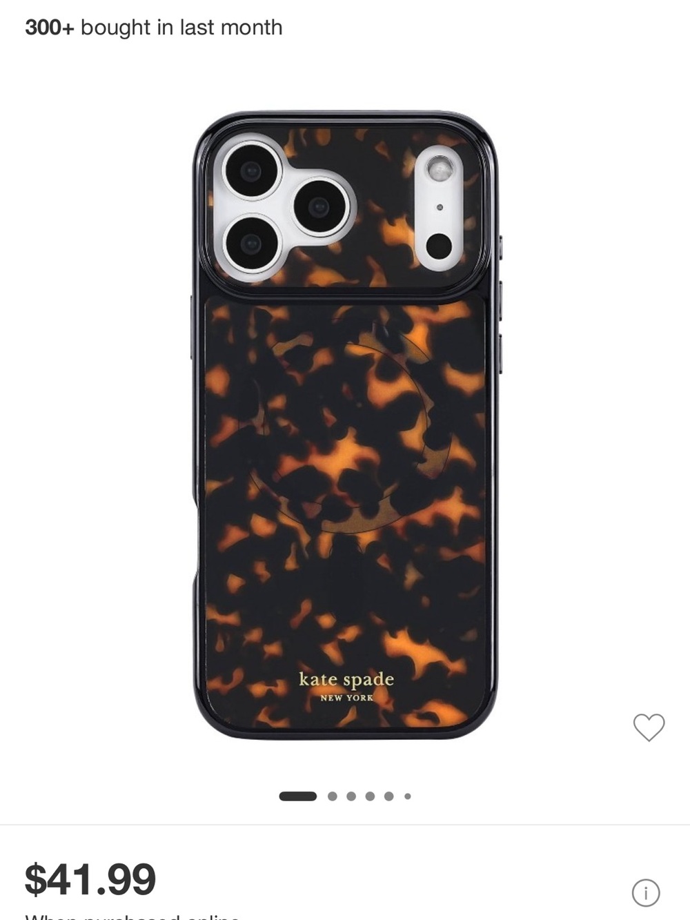 kate spade Tortoiseshell Card Slot Phone Case - Black & Brown Swirl